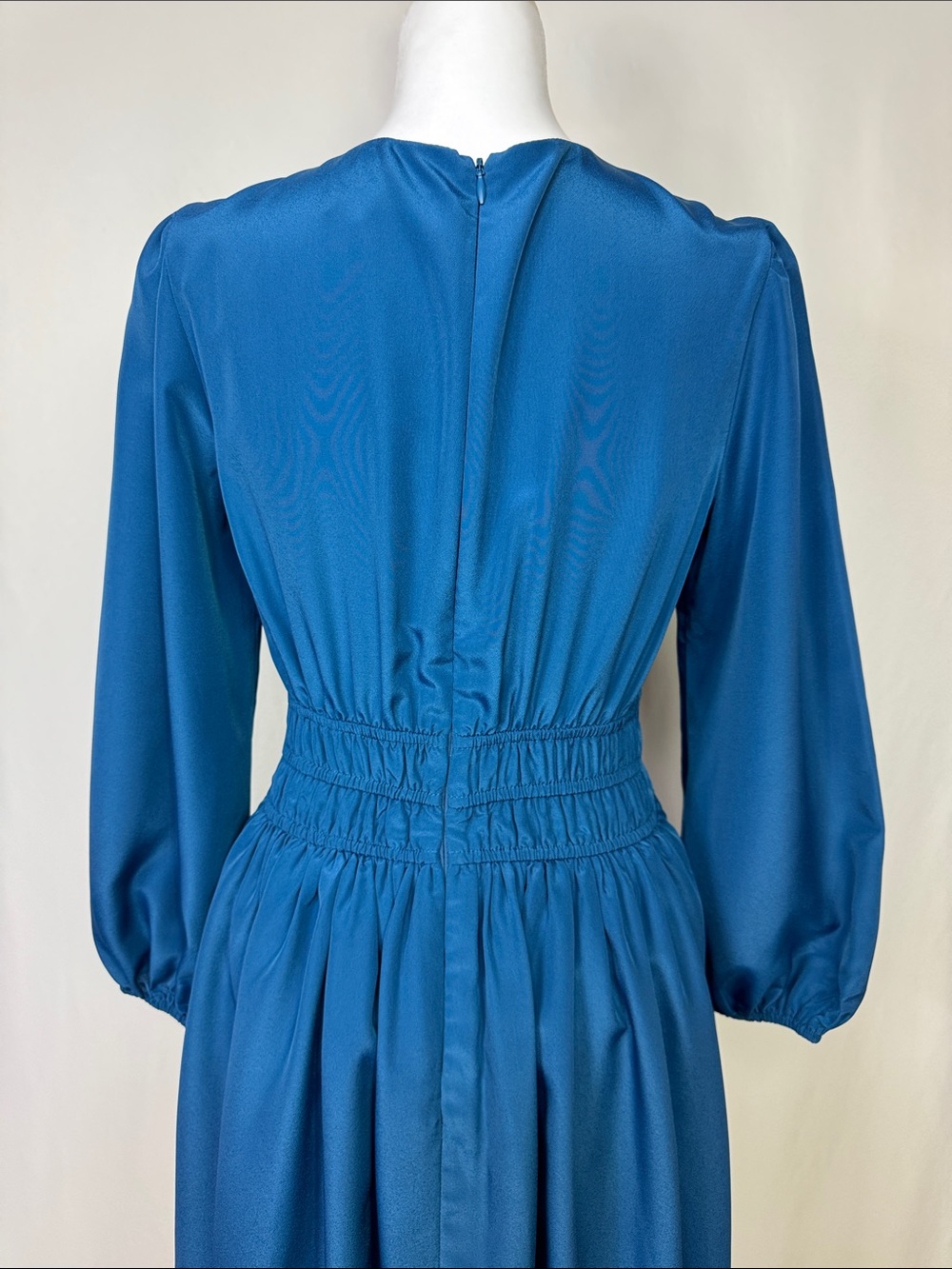 Eliza J Ballon Sleeve Crepe Fit & Flare Dress Size 8 Teal - Picture 11 of 15